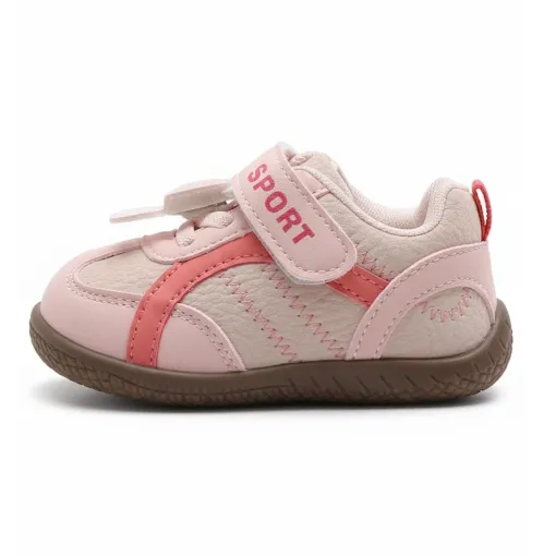 LABUBU Pink & Coral Light-Up Baby Walking Shoes
